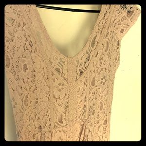 Blush pink lace dress